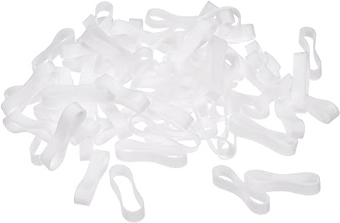 sourcing map Silicona Goma Bandas Anillos 100uds Antideslizante 20mm Diámetro 0.7mm Grosor 5mm Ancho para Alambre Cordón Cable Envoltura, Paquete