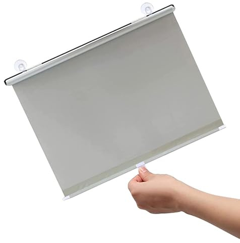 Suction Cup Roller Blinds,Sunscreen Sunshade Roll Up Shades for Windows,Retractable Blackout Roller Blinds,Thermal Insulated Curtains for Home Offices,Privacy Screens,Black-50×125cm(19.7 * 49.2in)