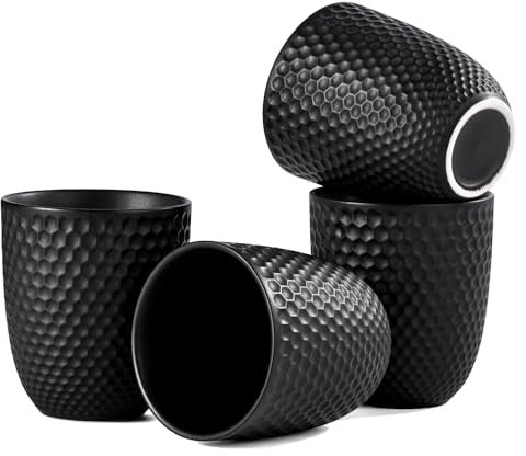 TELANKS Set di 4 Tazze da Tè Giapponesi, 180 ml, in Ceramica, Senza Manico - Ideali per Gli Amanti del Tè Asiatico