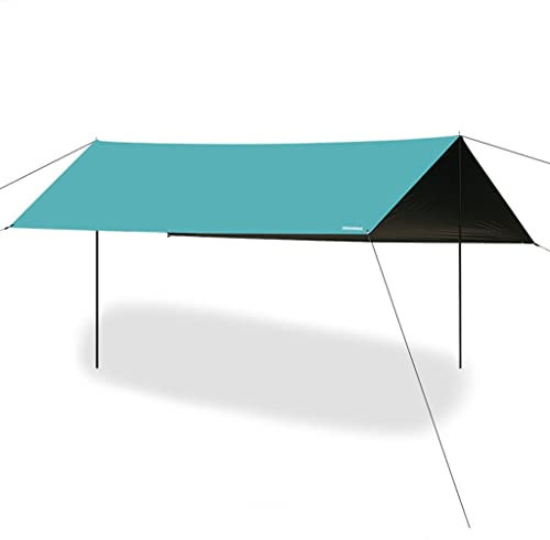MekUk Vorzelte 3x5 m Camping -TARP -Schutz mit Stangen UV Schutz und PU 2000mm wasserdicht, leicht for Camping, Rucksack und Outdoor -Abenteuer