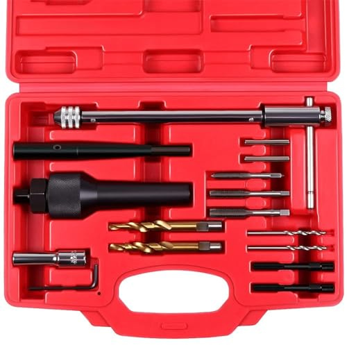 Glühkerzenentferner-Werkzeug-Set, Halteadapter, Gewinde-Reparatur-Set für beschädigte, gebrochene 8 mm 10 mm Glühkerzen, Nietmuttern, Nietmuttern