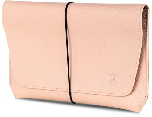VON HEESEN Leder Reisepasshülle mit RFID-Schutz - Passport-Hülle aus echtem Leder - Reisepass-Organizer für stilbewusste Damen & Herren in Rose