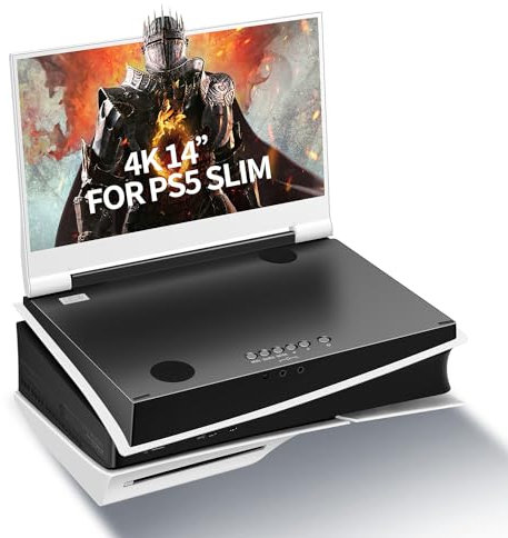 G-STORY 14 IPS 4k 60Hz tragbarer Gaming-Monitor, integriert in PS5 Slim (Nicht im Lieferumfang enthalten), 3840 x 2160 mit 2 HDMI-Anschlüssen, FreeSync, integrierten 2 Multimedia-Stereolautsprechern