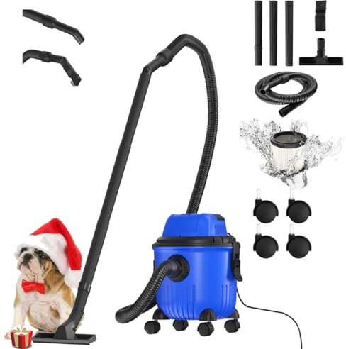 Industrial Vacuum Cleaner Hoover Wet and Dry 4800W Powerful Suction Bagless, 16Kpa, 15 Litre Capacity, 4 Caster Wheels