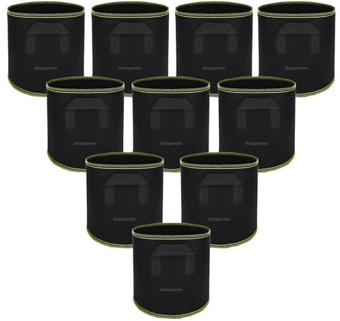 Antspertor 10 Stück pflanzsack 20l,stofftopf 20l Mit Griffe,Wiederverwendbare stofftöpfe 20l