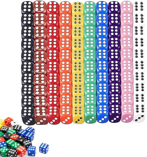 100 Stück Würfel Sechsseitiger Würfel Set Spielwürfel Bunt Farben Würfel Set 12mm Würfel für Würfelspiele Tischspiele Dice