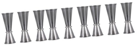 IMIKEYA Set di 3 tazze in acciaio inox da cocktail Jigger doppia estremità Jigger Jigger Bevanda tazza misurino bar jiggers tazze misurino in acciaio inox 3 pezzi x 3