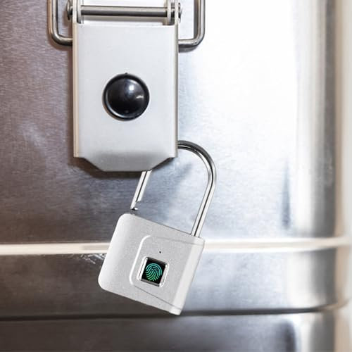 Fingerprint Padlock-Combination Padlock with Fingerpirn-USB Charging Smart Padlock-Fingerprint Lock for Office, Locker Lock, School, Gym Locker