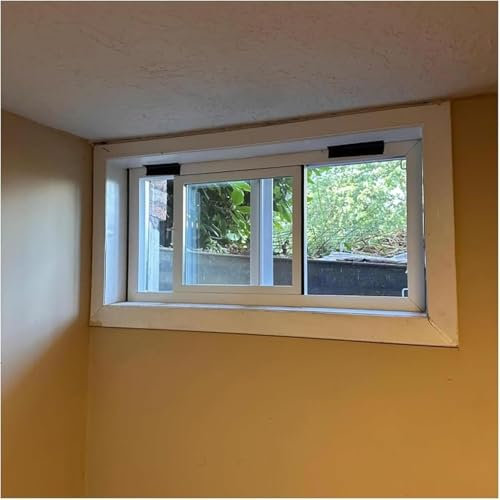 WDJBPSH Schiebefenster Schiebefenster Kellerfenster mit Screen & Schloss, Ersatz Lüftungsflügel-Fenster für Schuppen, Badezimmer, Garagen und Hühnerställe, Weiß(WxH 24x16in/60x40cm)