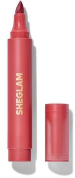 SHEGLAM Love Stained Lip Tint Marker Matte Red Lip Stain Pen Highly Pigmented Long-Lasting Lip Liner Contour Tint Lip Makeup-Bright Side