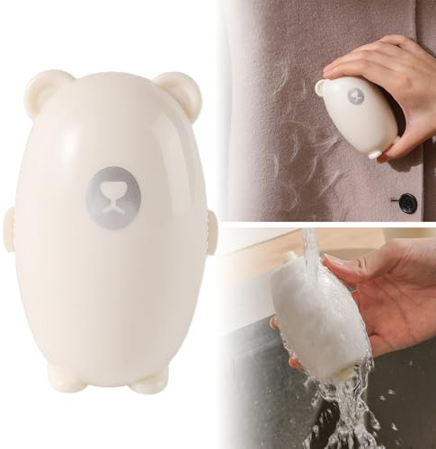 Fusselrolle Wiederverwendbar, Fusselrolle Abwaschbar, Tierhaarentferner Fusselrolle, Tragbarer Waschbare Klebrige Gel Fusselrolle Ball für Haustier Haar, für Kleidung, Reisen, Haus (Weiß)