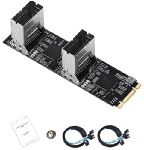 Qerwsdty Nueva Tarjeta M.2 una SATA Adaptador Multiplicador PCI Express 3.0 M2 una SATA Controladores SATA 3 de 8 Puertos de 6 Gbps Tecla B+M