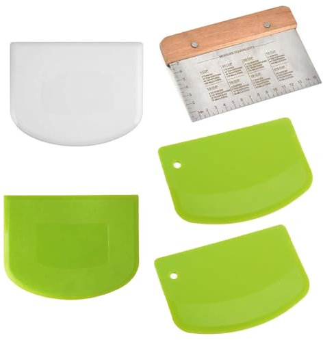 5 espátulas de masa, juego de tarjetas de masa, herramientas para hornear, fácil de limpiar, adecuado para pasteles, panaderos de pizza, entusiastas de la panadería, principiantes y profesionales