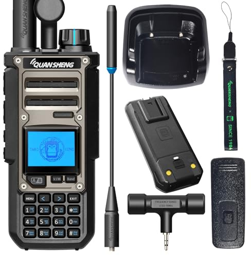 QUANSHENG TK-11(8) VHF/UHF Dual Band 10W Walkie Talkie, 999 Channels Number, NOAA Weather Alerts, Dual Type-C Charging Ports and 3000mAh Battery, Professional Ham Radio (1 pcs)