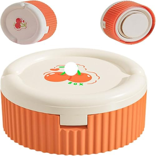 Jackanna Boîte à médicaments multifonctionnelle, avec gobelet pliable, 2 en 1, pour les déplacements, pratique, avec compartiments de dosage (orange crème)