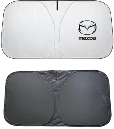 ZCQZSD Coche Parasol Parabrisas Delantero para Mazda CX-30 2019-2025,Plegable Portátil Automóvil Interior Protección Solar Cubierta con Emblema Mantiene el Coche Más Fresco Accesorios,A