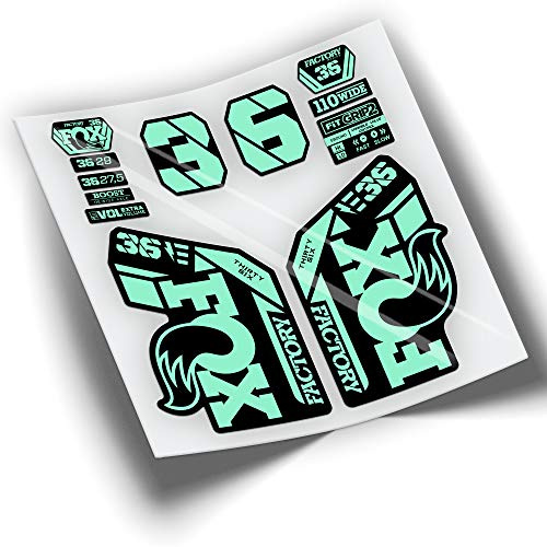 REF:VP429 Autocollants compatibles avec fourche FOX 36 EBIKE 2021-2024 KASHIMA MTB, autocollants, autocollants, vinyles pour vélos de montagne (MENTHE)
