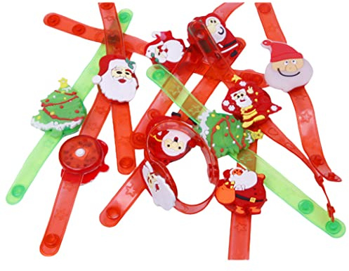 Braccialetti in silicone per feste con motivo Babbo Natale retrò schiaffo fasce da polso per bambini braccialetti di Natale in silicone per bambini cinturino da polso incandescente fascia corda mano