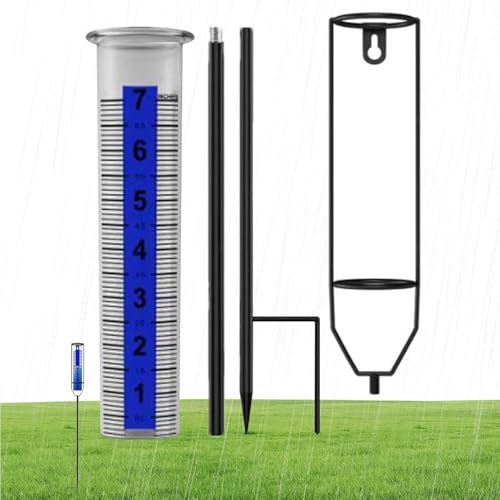 Pluviometro Meteo | Pluviometro Con Picchetto Per Esterni | Strumento Regolabile in Altezza per Misurare Acqua Piovana su Terrazzo Giardino e