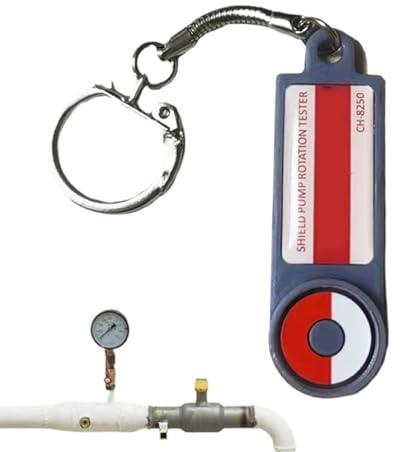 Pump Tester, Ac Detector, Key Ring, Portable Gadget, Durable Alloy, Battery Powered, Magnetic Spin, Clip Attachment, Quick Rotation Indicator with Lanyard, Compact Size, Precision Scale