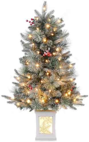 90 cm Weihnachtsbaum Künstlich Mit Beleuchtung,Weihnachtsbaum Künstlich Mit 78 Warmweiß LEDs,Christmas Tree Für Innen Und Außen, Kunstlich Baum Für Weihnachtsdeko Deko Für Zuhause, Büro, Weiße Basis