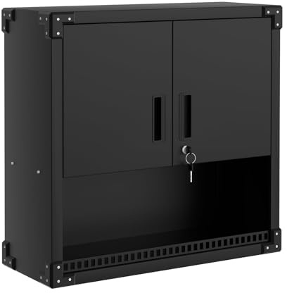 PortoAlegre Garagenwandschrank, Hängeschrank Metall Werkzeugschrank mit verstellbaren Einlegeböden und abschließbaren Türen, 80 x 30 x 77 cm Werkzeug Aufbewahrungsschränke für Lager, Küche, Garage