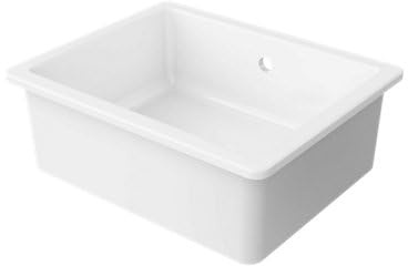 GoodHome Évier à encastrer céramique blanc 1 bac 56,5 x 46 x 20 cm Hyssop