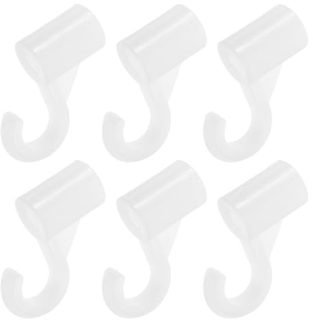 Veemoon 6pcs Plastic Closet Rod Brackets 25mm Rod End Supports Heavy Duty Wardrobe Pipe Holders for Hanging Clothes and Bathroom Shower Curtain