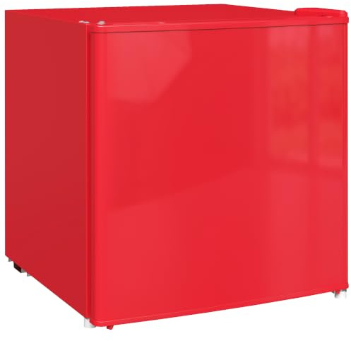 HOMCOM Mini-Gefrierschrank 35 L 45 W 41dB 47 x 44,2 x 48,8 cm, Rot | Gefrierbox, Elektrisch Freistehend, Mini Gefriertruhe, Minikühlschrank, -14 bis -24℃, 5-stufige Temperaturregelung