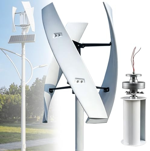 Aerogenerador Vertical 16000W 20000W 12V 24V 48V 220V con Controlador, Kit de generador de turbina eólica para terraza, Marina, Autocaravana, Barco(16000W,220V)