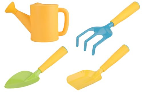 Zerodeko 4 Pièces Kit D'outils de Jardinage pour Garçon et Filles Mini Pelle, Râteau en Plastique et Acier Inoxydable, Adapté aux Petites Mains pour Jardinage et Activité Ludique en