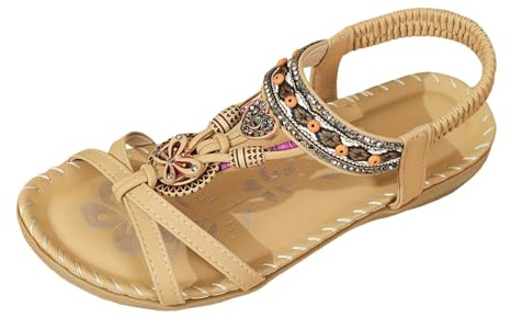 YHQZNLXQ Generisch Sandales pour Femmes, Séparateur d'orteils élégant, Chaussures d'été Confortables, Sandales orthopédiques Plates avec Semelle intérieure, Slingback Respirant pour la Plage,