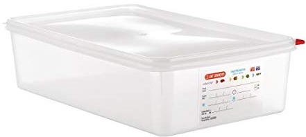 Araven Polypropylene 1/1 Gastronorm Food Containers 13.7Ltr with Lid (Pack of 4) - [GL260]