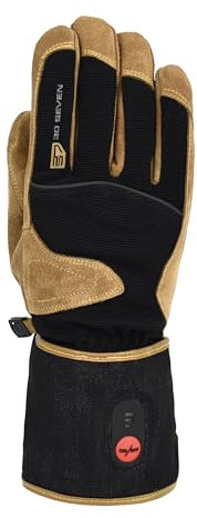 30seven Beheizte Arbeitshandschuhe, elektronische Kälteschutzhandschuhe, wasserfeste & Winddichte Outdoor-Bekleidung, für Damen & Herren, braun/schwarz, 8-S