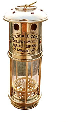 Maritimes Messing poliert 17,8 cm Bergmannslampe Antik Maritim Schiff Boot Öllaterne Geschenk