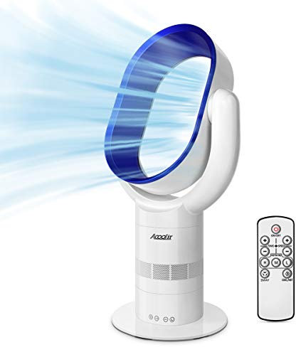 Leise Turmventilator, Standventilatoren für ältere Menschen und Kinder, Klingenloser Lüfter mit Air Multiplier Technologie, Fernbedienung, 9H Sleep Timer, 90° Oszillation, 10 Geschwindigkeiten