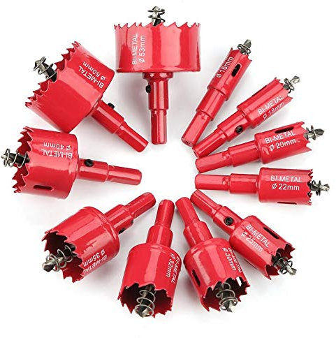 Sierra de perforación bimetálica de 23 mm, color rojo, M50 HSS para metal, para madera, aluminio, chapa de hierro, tubo de plástico