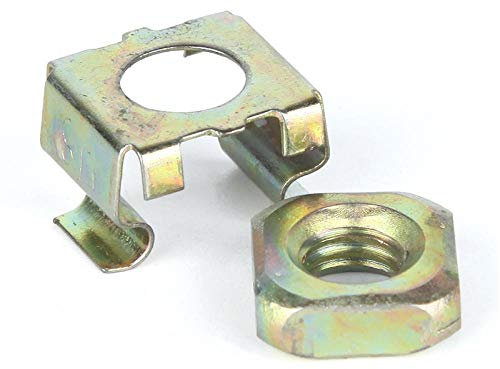 Tuerca de jaula, tuerca flotante de acero inoxidable, tuerca de jaula, tuerca de gabinete de metal, M5 M6 M8-M5 (50 tabletas) color zinc