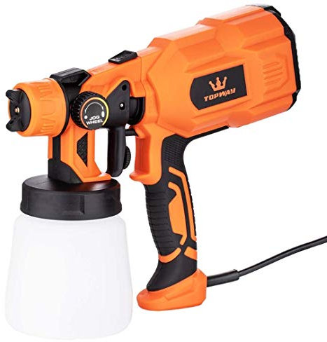 TOPWAY Spruzzatore elettrico per pittura, 550 W, 800 ml, pistola a spruzzo con 2 ugelli e 3 modelli a spruzzo per recinzioni, pareti, soffitti, trattamento del legno, sottopelo 100495