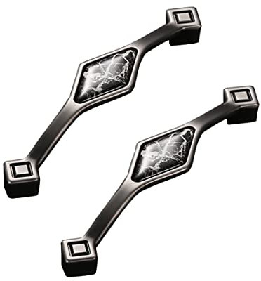 CcHhyyt Griff Schrankgriffe Keramik aus Zinklegierung Griffe für Kleiderschrank Schlafzimmer Badezimmer Edelstahl Küchengriffe für Küchenschränke Möbelgriffe Küchengriffe 2 Stück(Diamant-Form Marmor)