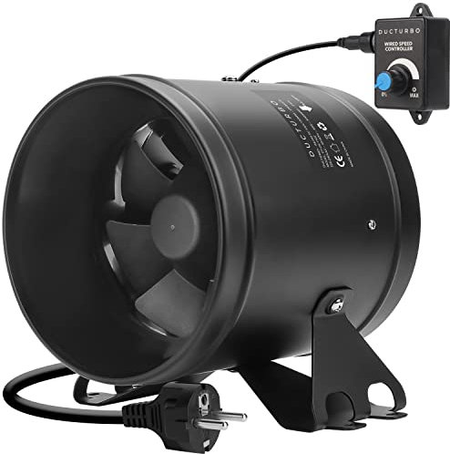 DUCTURBO Rohrventilator 150mm Regelbar, 594m³/h Inline-Kanalventilator Abluftventilator Ideal Rohrlüfter für Wachstumszelte, Belüftung und Abluftgebläs