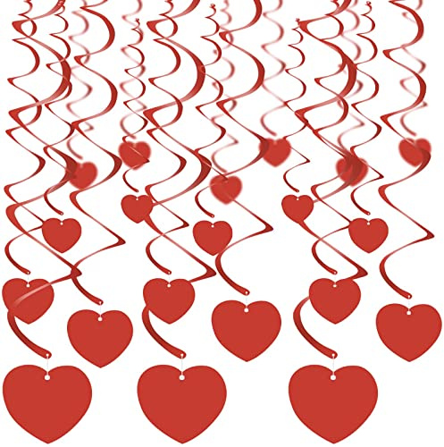 20 Pezzi Decorazioni Pendenti a Spirale, Cuore Rosso Spirali Turbinati, Ghirlanda a Spirale, Spirale Pendenti Ghirlande per Carnevale Matrimoni Festa Natale