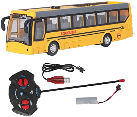 Boxwizard Rc-buss för barn, fjärrkontroll buss hög simulering alla riktningar körning uppladdningsbar RC skolbuss för barn (gul)