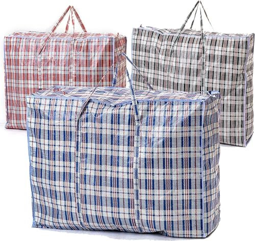 5 PACK VIROSA Extra VALUE Large Strong and Durable Laundry Bags | Ideal for Laundry/Moving House/Shopping/Storage | Reusable Jumbo Storage Zip Bags