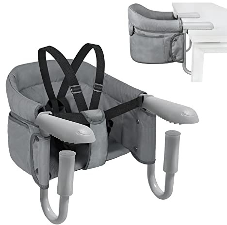 NAIZY Siège de Table pour Enfant Pliable 30x24x31 cm Poignée Antidérapante Poches de Rangement Jusqu'à 15 kg- 6 à 36 Mois