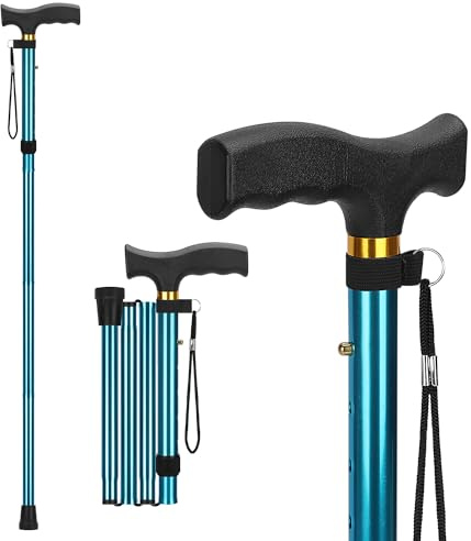 supregear Walking Stick for Women and Men, Collapsible, Lightweight, Sleek, Foldable Folding Walking Cane and Sticks for Seniors & Adults with Comfortable T-Handle