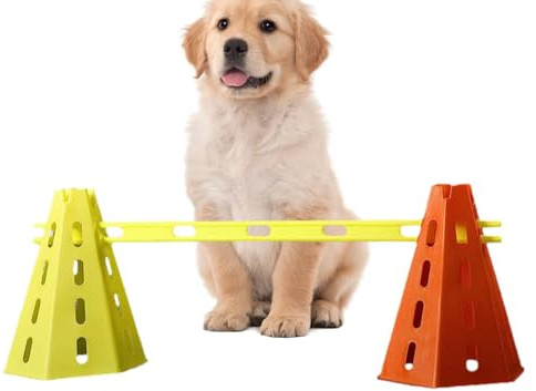 Generisch Hürden-Trainingsleiter - Fußball-Agility-Leiter-Ausrüstung,Höhen- und längenverstellbare Trainingskegel und Agility-Stöcke, Agility-Hürdenset für Kinder und Erwachsene
