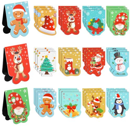 JSRQT 36 Stück Lesezeichen Magnetisch Weihnachts Magnet Markierungen Book Marks für Schule Zuhause Büro Bookmarks Magnetlesezeichen für Lehrer Studenten Buchliebhaber