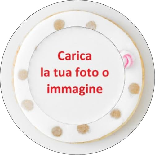 Mini Cialde per Biscotti Decorazione alimentare personalizzata con foto o immagine (24 pezzi da 4 cm, Ostia)