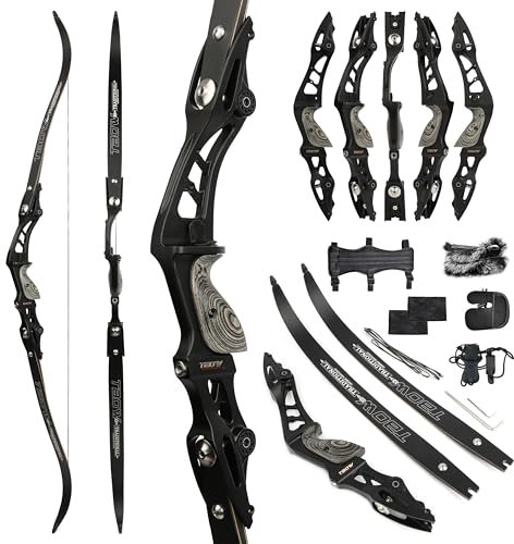 surwolf 62 Takedown recurve båge, amerikansk jakt recurve båge 25-60 lbs Jaktbåge, långbåge, båge och pil för utomhusskytte RH (båge, 50lbs)